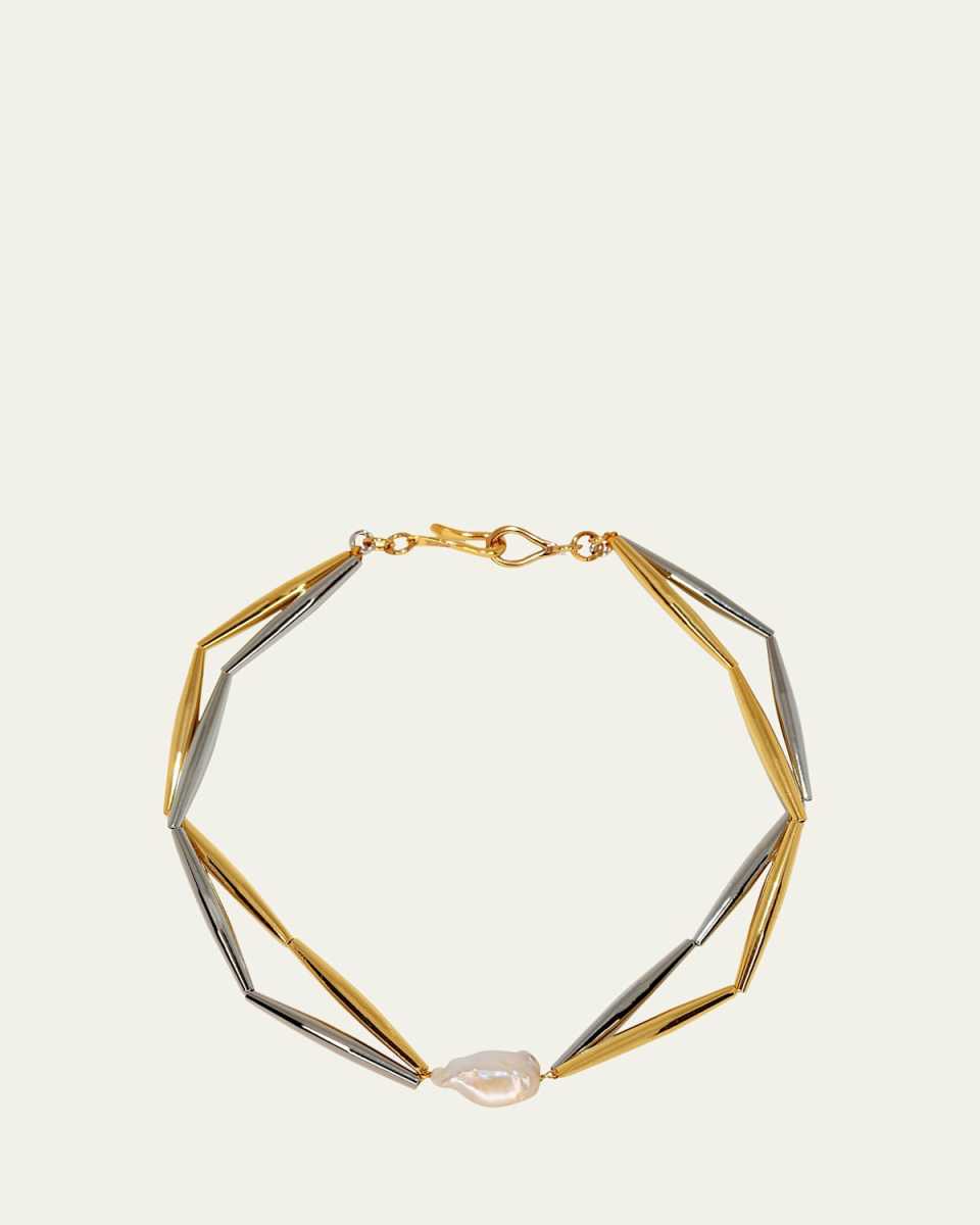 Helia Duo Necklace with Pearl